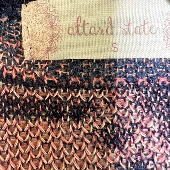 Altar’d State Blue Pink Aztec Open Front Cardigan Womens Small Boho Eccentric - Picture 2 of 8